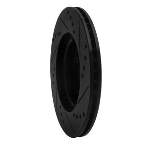 Toyota Echo Brake Rotor (1) - Front Left - R1 Concepts - Drilled & Slotted - Black - `00-`05